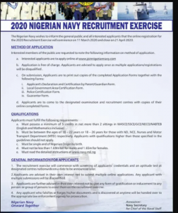 nigerian navy recruitment instruction and invite letter